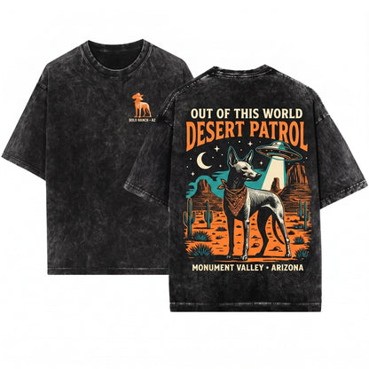 UFO Pharaoh Hound Western Cowboy Ranch Country Dog Mom Dad Gift Unisex Wash T-Shirt