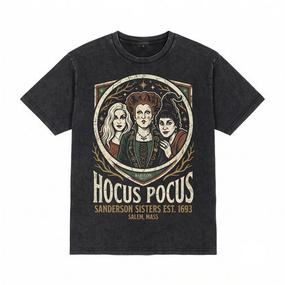 Oversized Sanderson Sisters Salem Witch Museum Graphic Spooky Fall Holiday Vintage Retro Unisex TShirt