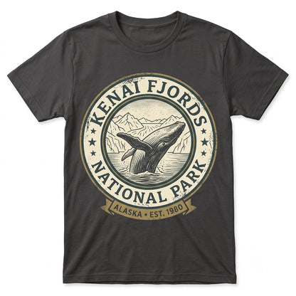 Kenai Fjords National Park Alaska Glacier Vintage Retro Wilderness Graphic Whale Gift Unisex TShirt