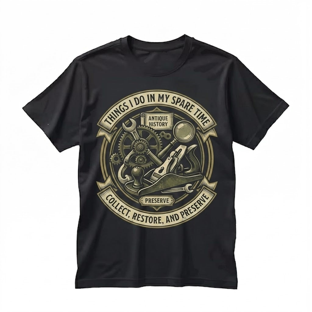Antique Tool Things I Do Graphic Novelty Carpenter Apparel in 12 Colors Unisex TShirt