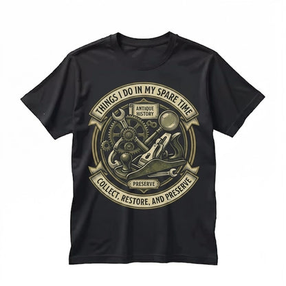 Antique Tool Things I Do Graphic Novelty Carpenter Apparel in 12 Colors Unisex TShirt