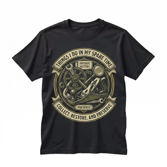 Antique Tool Things I Do Graphic Novelty Carpenter Apparel in 12 Colors Unisex TShirt