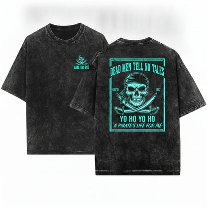 Pirates Of The Caribbean Dead Men Tell No Tales Vintage Retro 90s Movie Graphic Unisex Wash T-Shirt