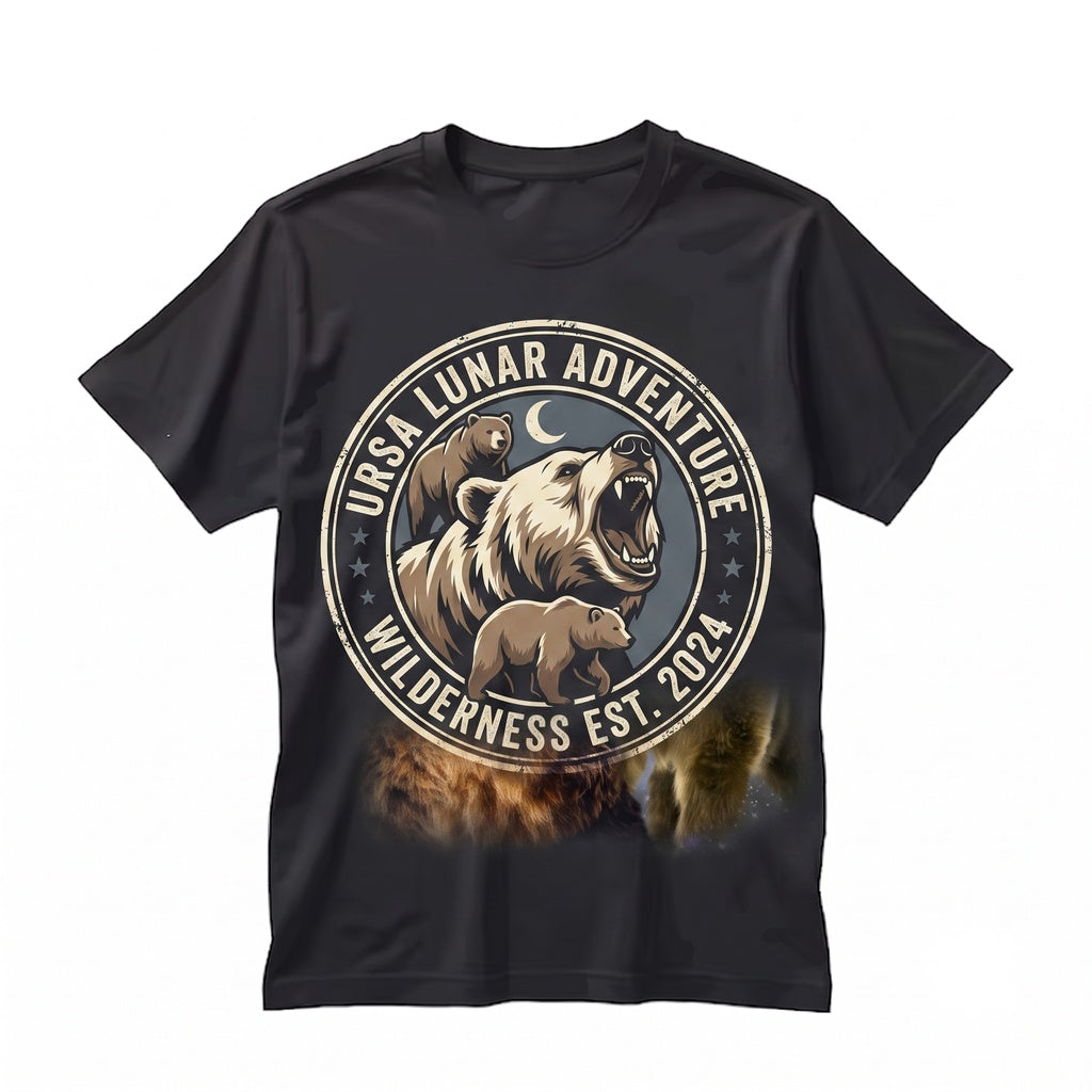 Three Bear Retro Graphic Vintage Moon Lovers Funny Oversized Washed Silly Present Unisex TShirt