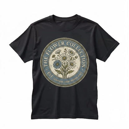Personalized Teacher Name Floral Blue Faux Patchwork Kindergarten First Grade Matching Unisex TShirt