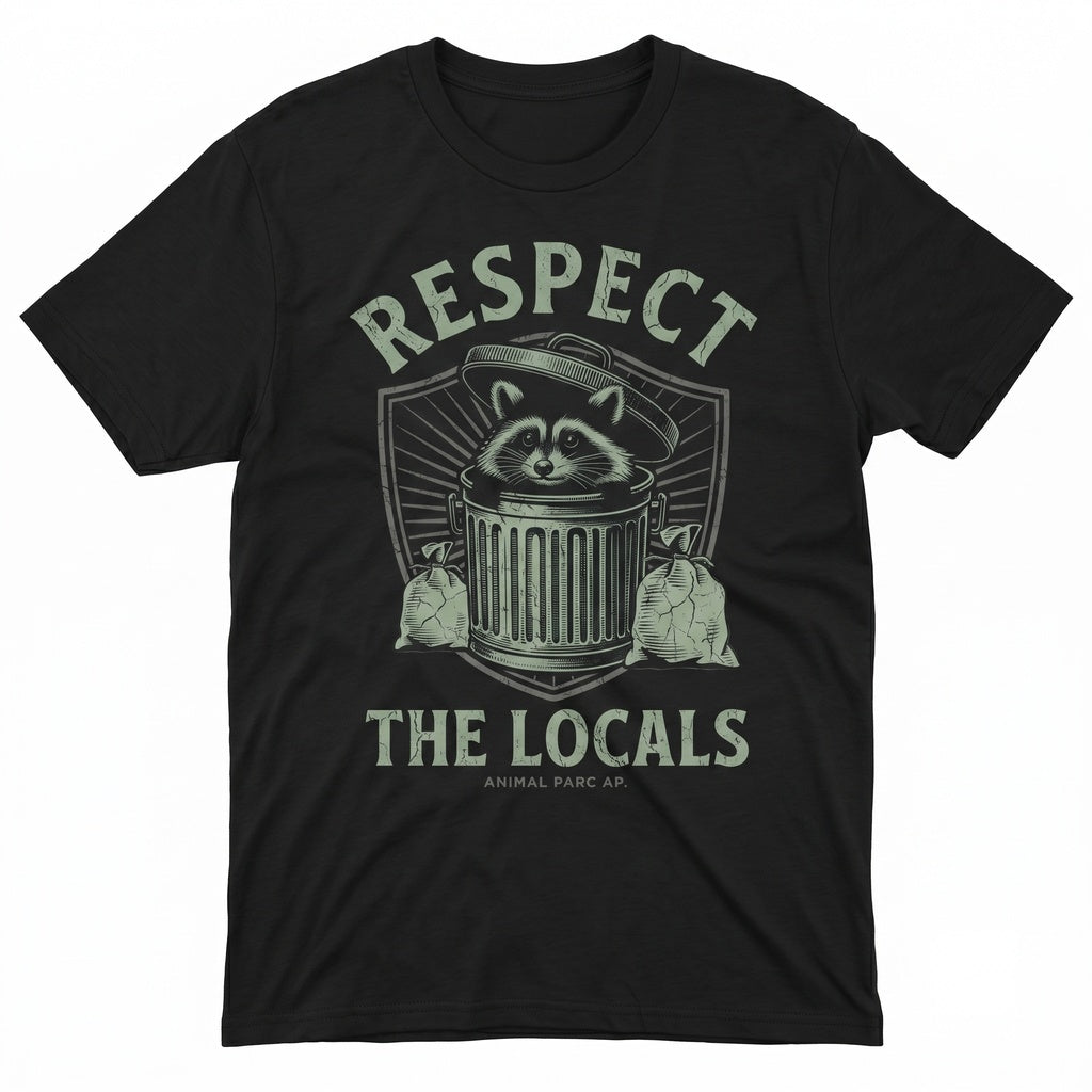 Respect The Locals Funny Raccoon Lover Support Street Cats Trashcan Gift Unisex TShirt
