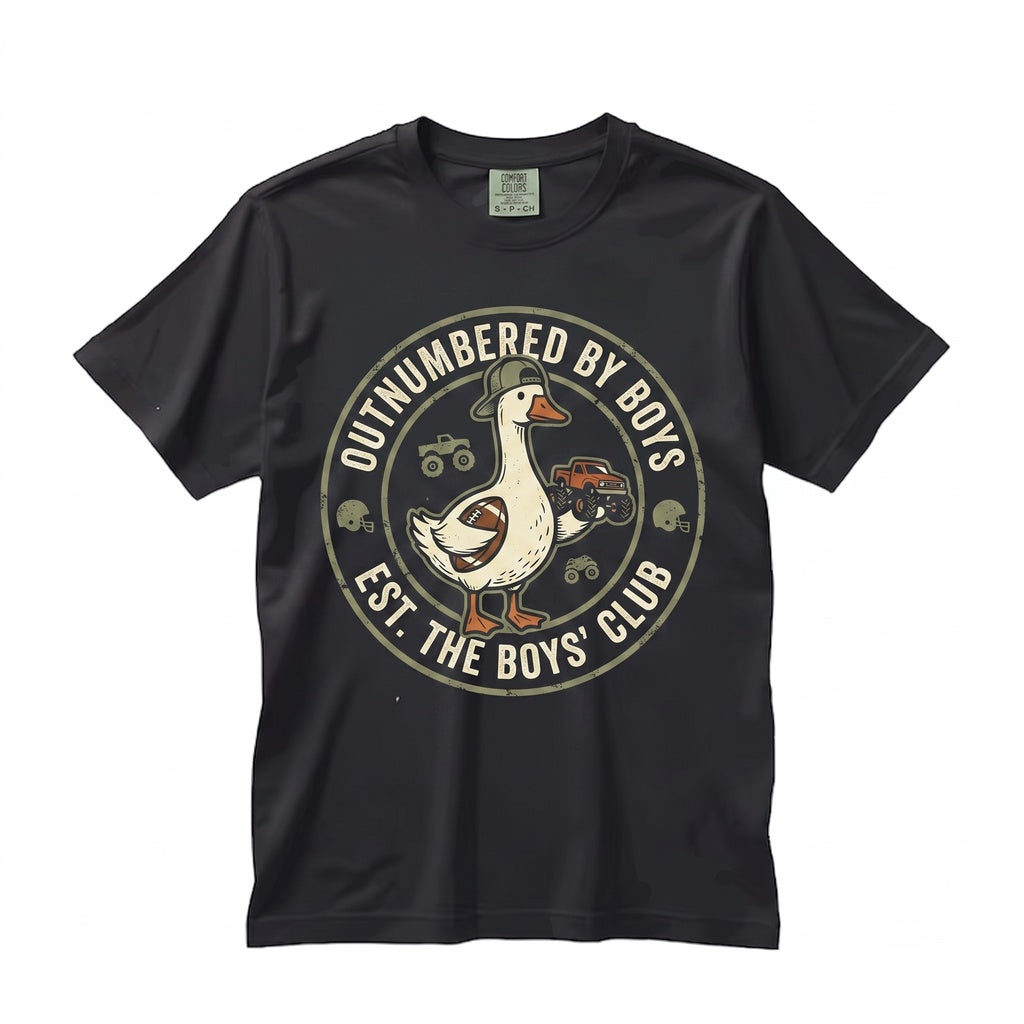 Outnumbered by Boys Funny Mom Goose Mama Dad Father Day Gift Graphic Unisex TShirt