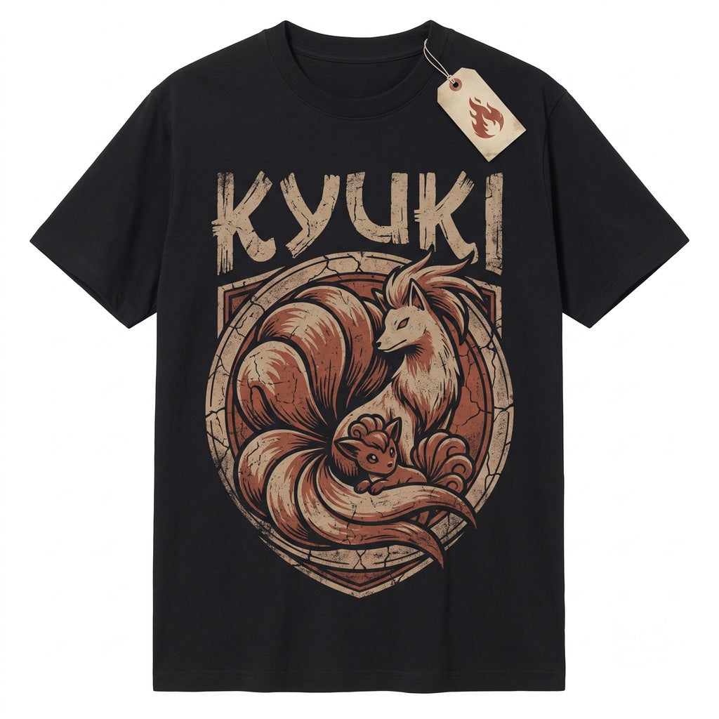 Ninetales Vulpix Vintage Acid Wash Retro Fire Fox Anime Graphic Oversized Streetwear Gift Unisex TShirt