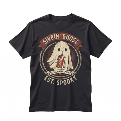 Sarcastic Ghost Cola Lover Saying Cute Spooky Soda Drinker Novelty Gift Graphic Top Unisex TShirt