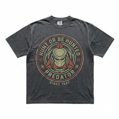 Vintage 1980s Retro Cult Classic Action Sci-Fi Alien Hunter Jungle Creature Graphic Print Unisex TShirt