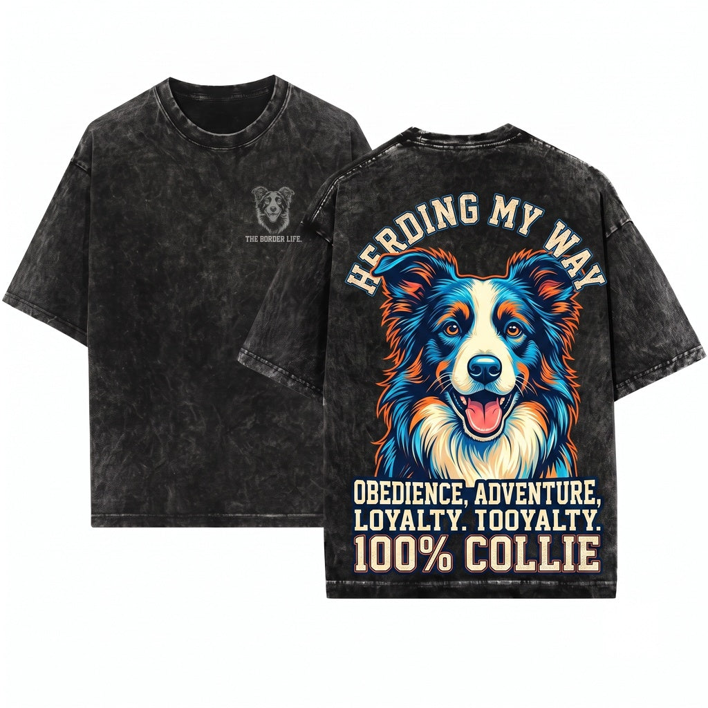 Border Collie Dog Breed Pet Animal Lover Crewneck Sweater Unisex Wash T-Shirt