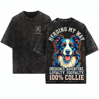 Border Collie Dog Breed Pet Animal Lover Crewneck Sweater Unisex Wash T-Shirt