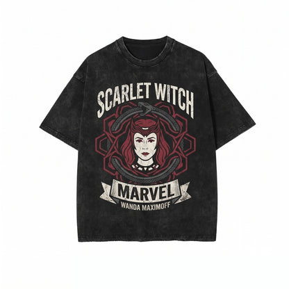 Oversized Scarlet Witch Wanda Maximoff Retro Chaos Magic Graphic Comic Fan Gift Top Unisex TShirt