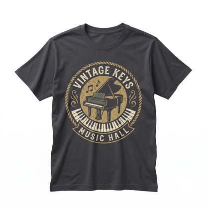 Elegant Grand Piano Classical Musician Gift, Faux Gold Print Treble Clef Music Lover Unisex TShirt