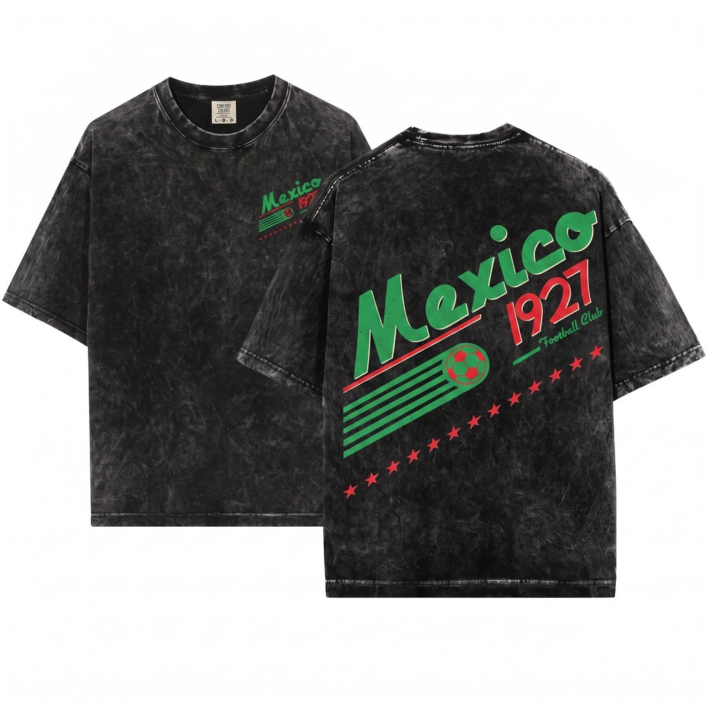 90s Mexico Soccer Graphic Retro Football Vintage Unisex Wash T-Shirt