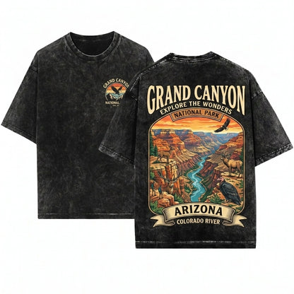 Vintage Grand Canyon Arizona National Park Retro Travel Landscape Adventure Gift Unisex Wash T-Shirt