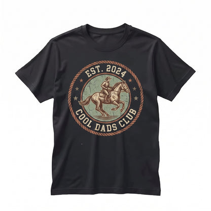 Cool Dads Club Cowboy Western Graphic Top, Funny Husband Wild West Daddy Father’s Day Gift Him Unisex TShirt