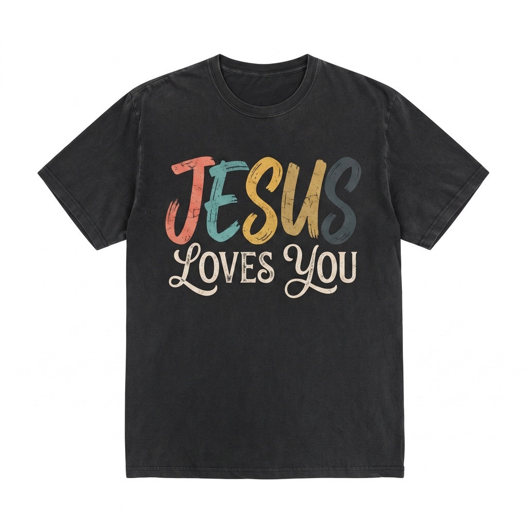 Jesus Loves You Apparel, Christian Motivational Faith Top, Religious Bible Verse Inspiration Fall Gift Unisex TShirt