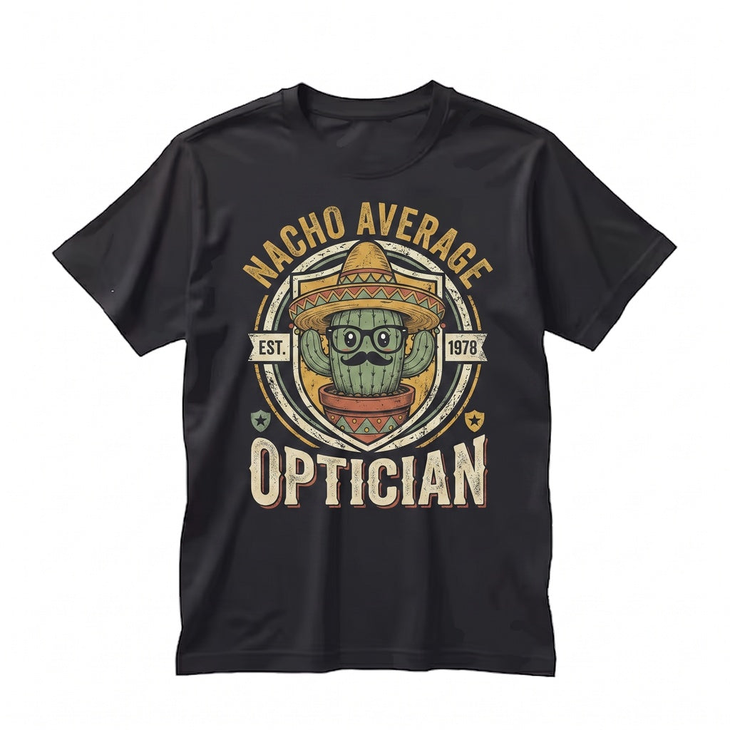 Nacho Average Optician Funny Cinco de Mayo Mexican Fiesta Eye Care Graphic Unisex TShirt