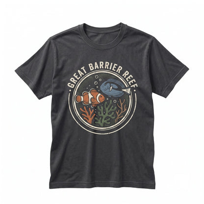Embroidered Coral Reef Clown Fish Ocean Animals Summer Beach Surf Bum Unisex TShirt