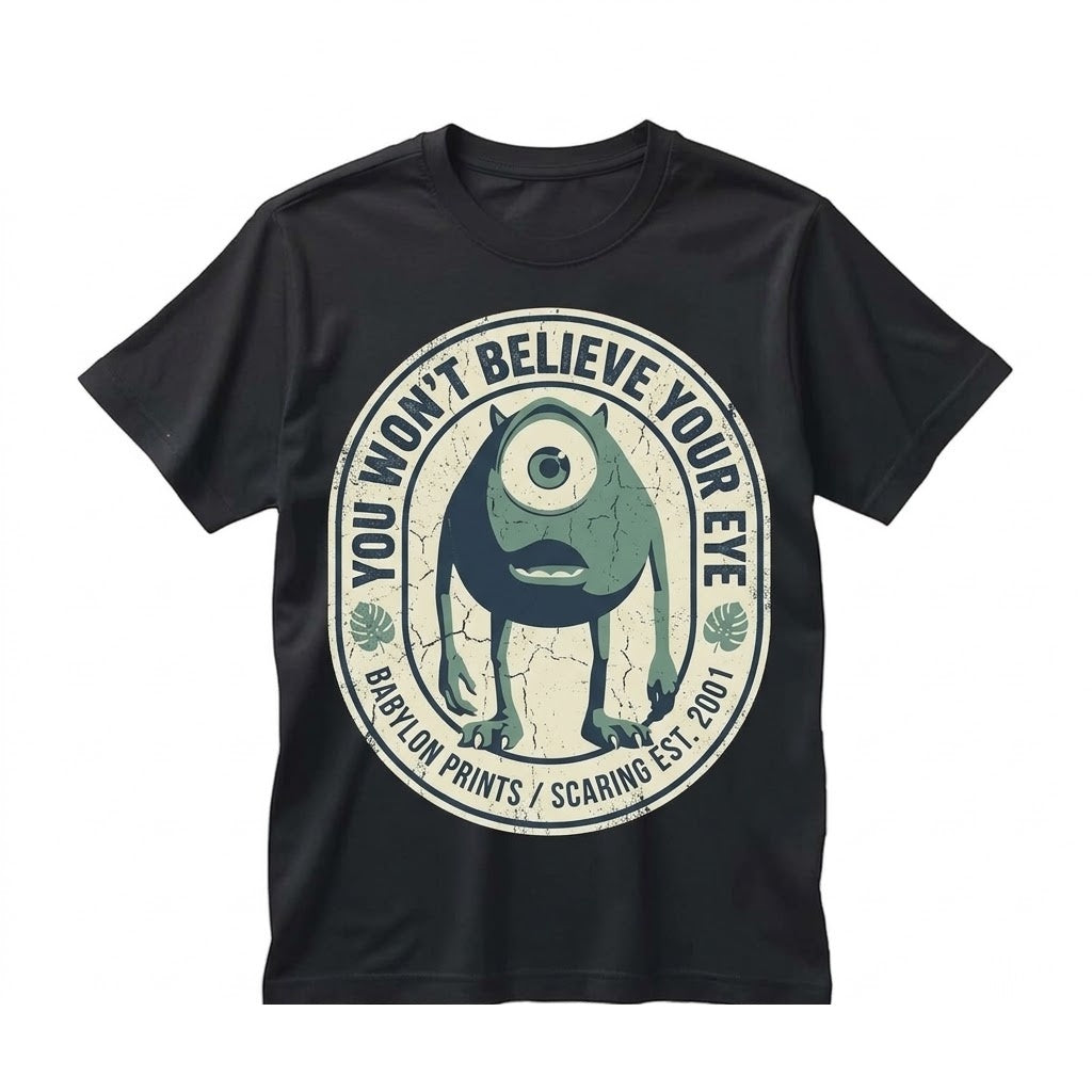 Vintage 2001 Mike Wazowski Retro Funny Theme Park Vacation Graphic Oversized Unisex TShirt