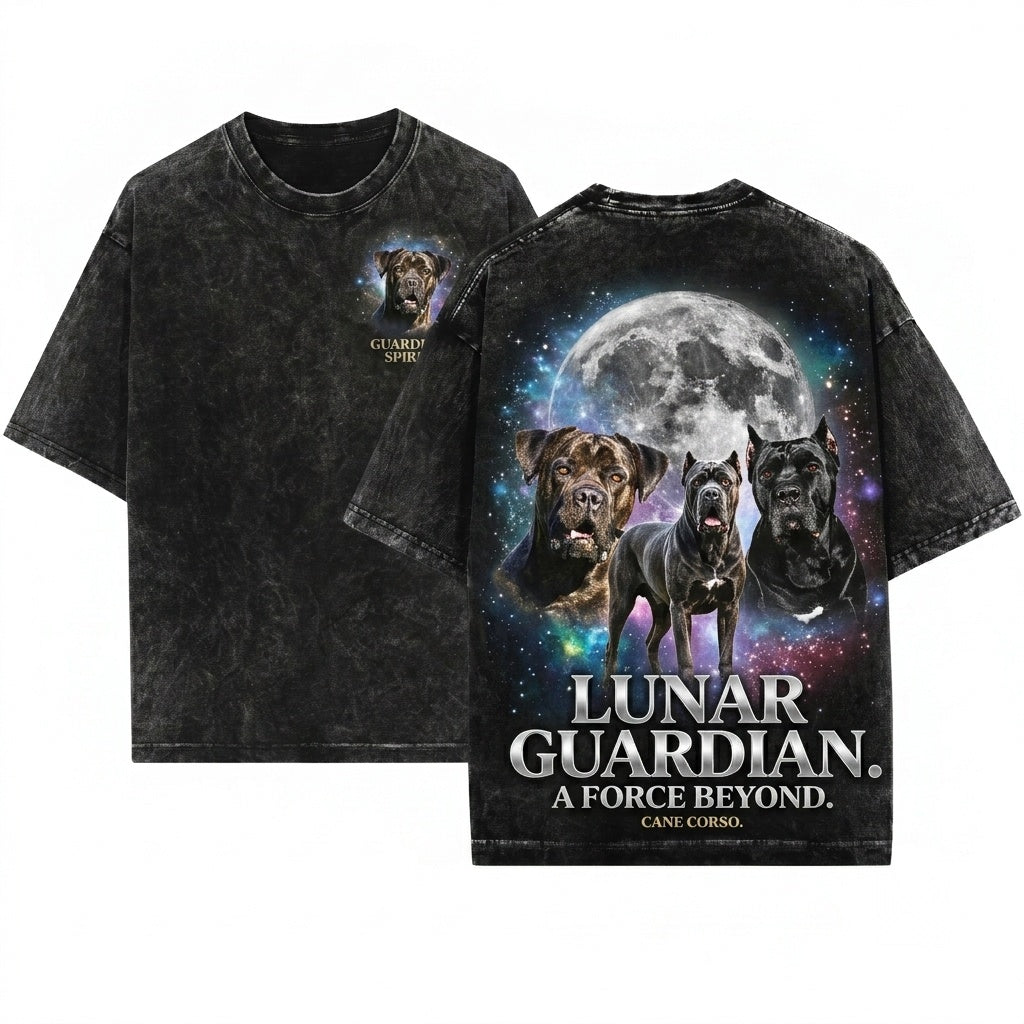 Three Cane Corso Moon Galaxy Space Dog Lovers Gift Celestial Cosmic Big Mastiff Art Unisex Wash T-Shirt