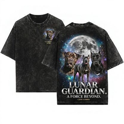 Three Cane Corso Moon Galaxy Space Dog Lovers Gift Celestial Cosmic Big Mastiff Art Unisex Wash T-Shirt