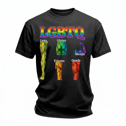 LGBTQ Gym Acronym Funny Fitness Muscle Anatomy Humor Workout Graphic Unisex TShirt