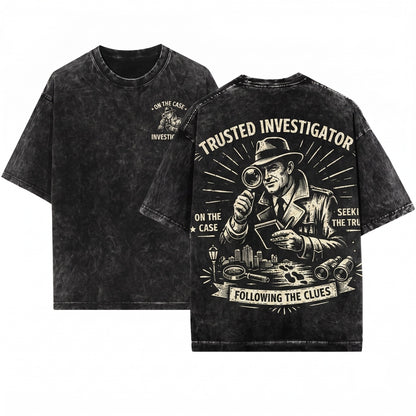 Vintage Detective Mystery Noir Truth Seeker Clue Investigator Gift Unisex Wash T-Shirt