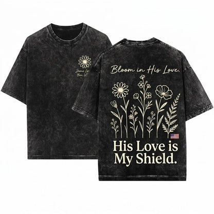 Jesus Loves You Faith Floral Butterfly Bible Verse Christianity Church Top Unisex Wash T-Shirt