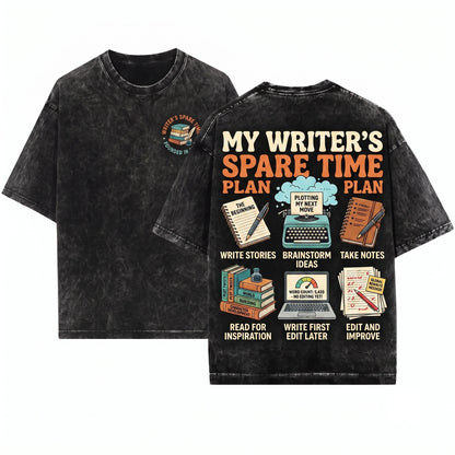 Funny Creative Author Writing Life Book Lover Literary Gift Unisex Wash T-Shirt