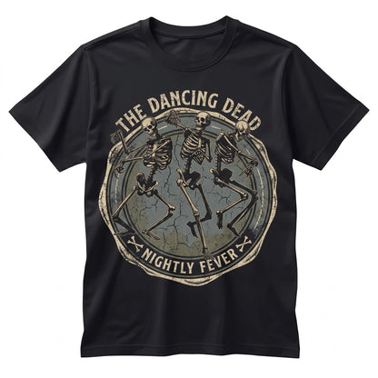 Dancing Skeletons Halloween Vintage Distressed Spooky Season Graphic Apparel Unisex TShirt