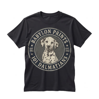 Oversized Spotted Puppy Graphic Dog Breed Character Novelty Apparel Unisex TShirt