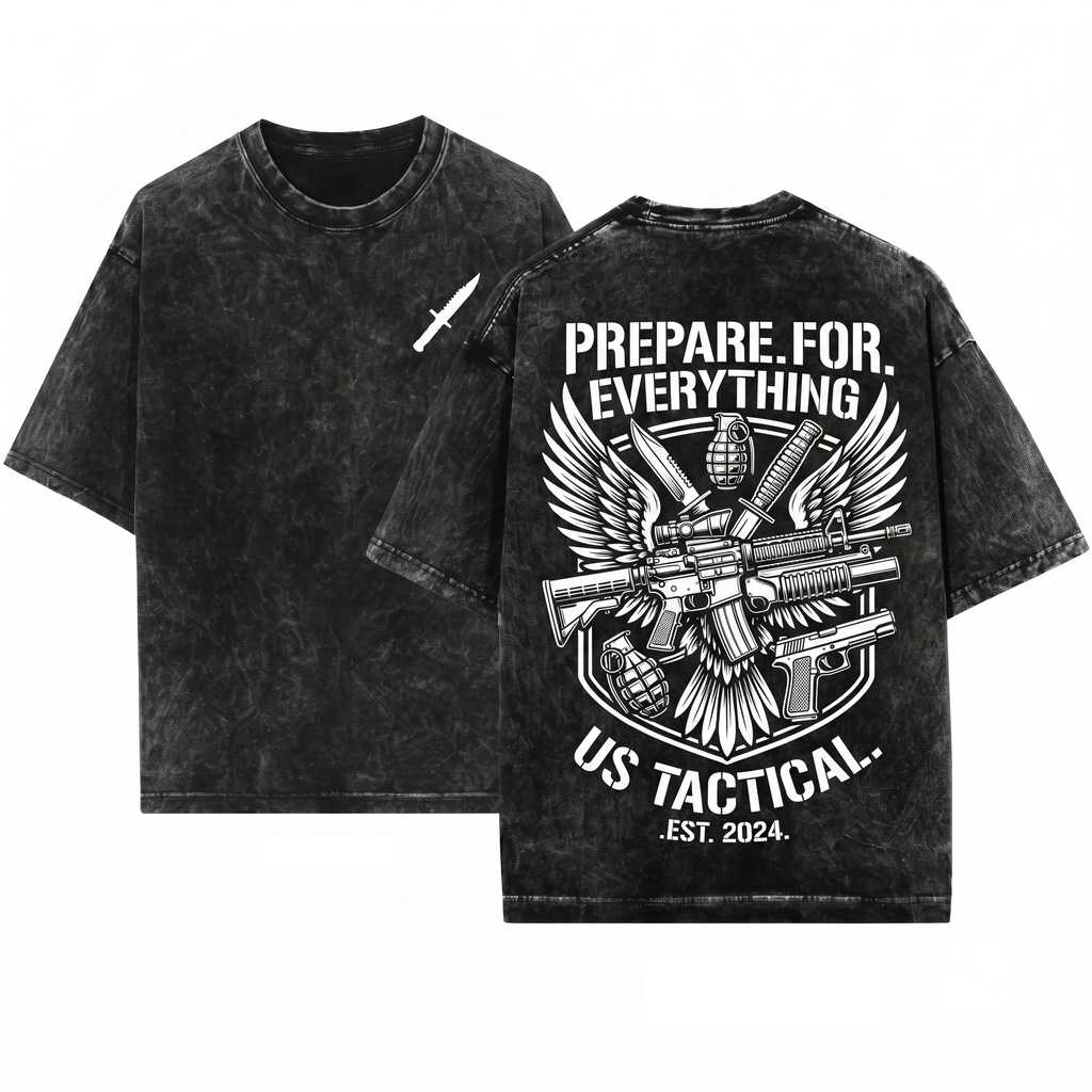 Tactical Firearm Gun Owner Shooting Range Military Knife Grenade Pistol Rifle Graphic Unisex Wash T-Shirt