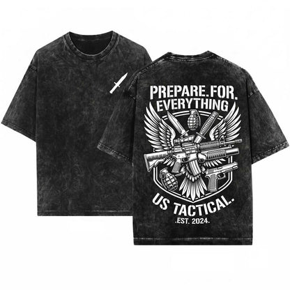 Tactical Firearm Gun Owner Shooting Range Military Knife Grenade Pistol Rifle Graphic Unisex Wash T-Shirt