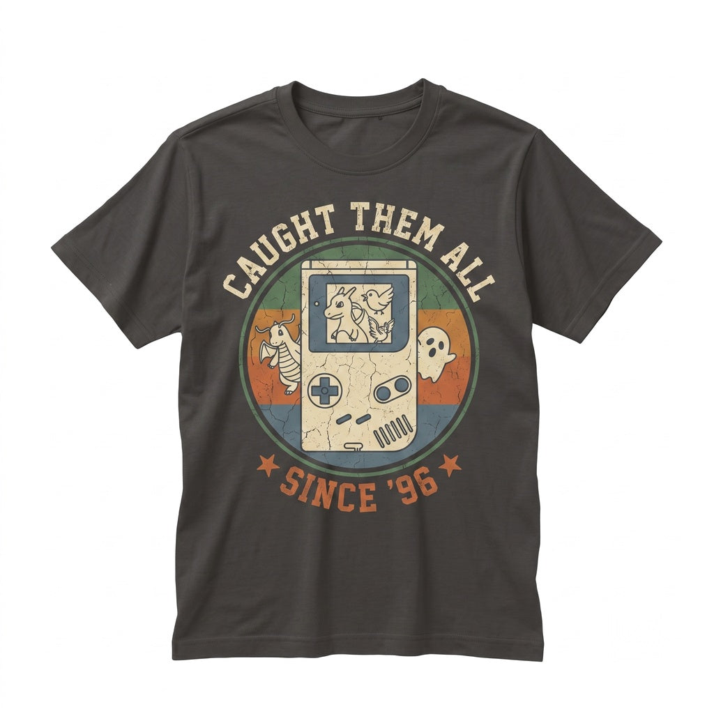 Retro Pocket Monster Handheld Video Game Collage Vintage Pixel Anime Gamer 90s Geek Gift Unisex TShirt