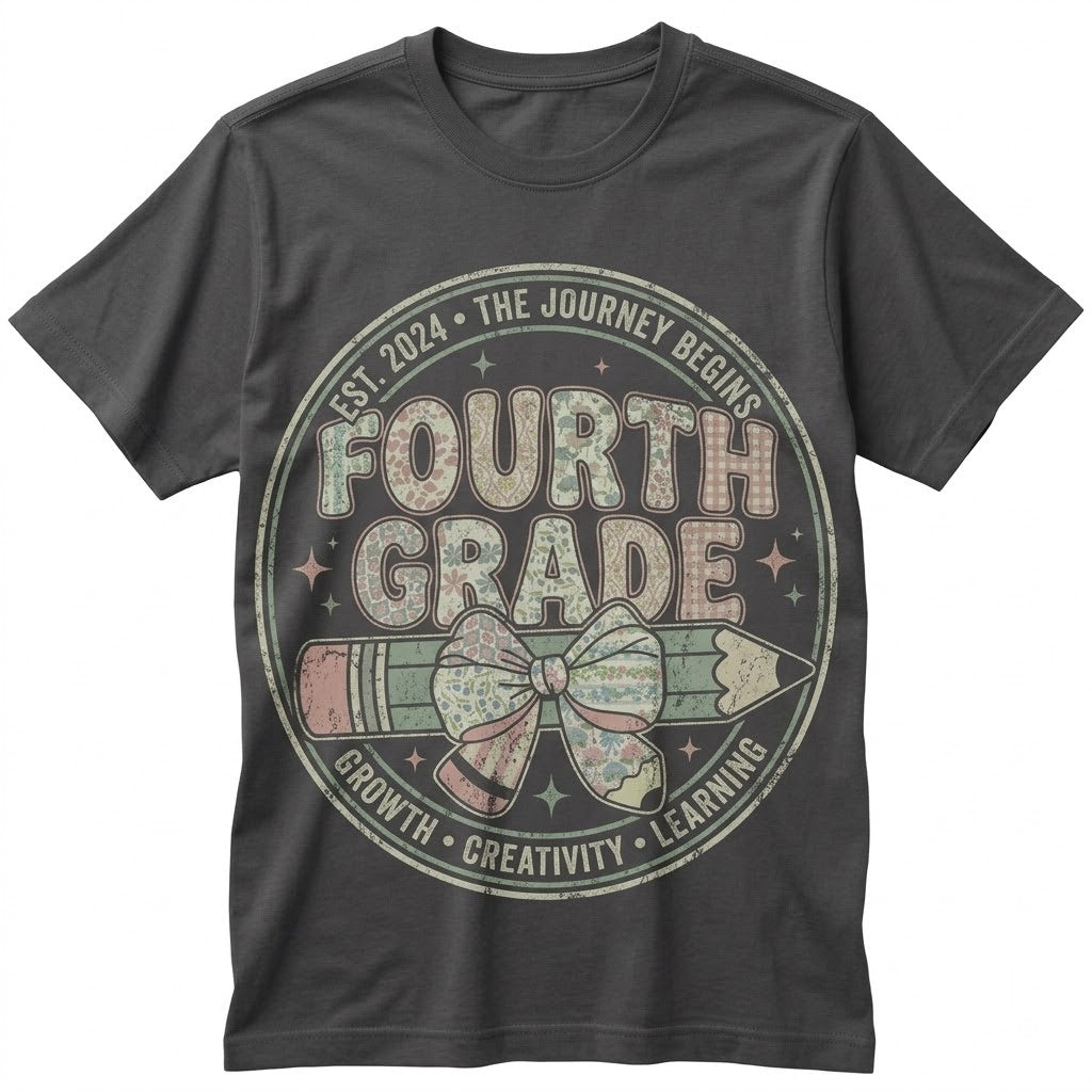 Custom 4th Fourth Grade Teacher Appreciation Back to School Elementary Educator Gift Unisex TShirt