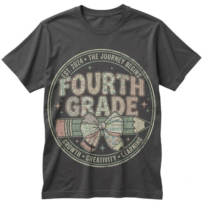 Custom 4th Fourth Grade Teacher Appreciation Back to School Elementary Educator Gift Unisex TShirt