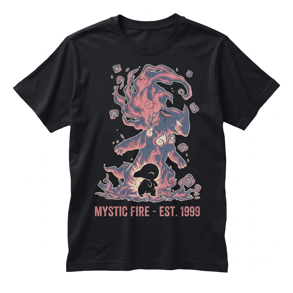 Vintage Ghostly Fire Typhlosion Cyndaquil Japanese Anime Graphic Video Game Fan Gift Unisex TShirt