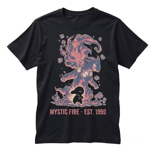 Vintage Ghostly Fire Typhlosion Cyndaquil Japanese Anime Graphic Video Game Fan Gift Unisex TShirt