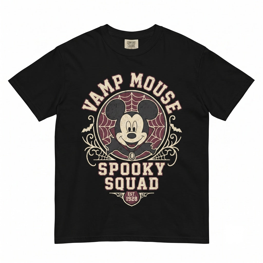 Retro Mouse Costume Vampire Halloween Not-So-Scary Theme Park Matching Family Party Graphic Apparel, Unisex TShirt