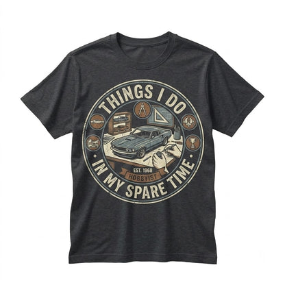 Vintage Muscle Car Enthusiast Things I Do Graphic Print Auto Collector Apparel Unisex TShirt