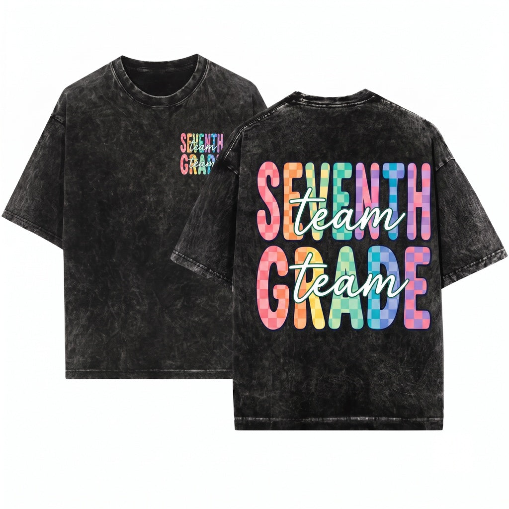 7th Grade Dream Team Seventh Teacher Back to School Student Unisex Wash T-Shirt