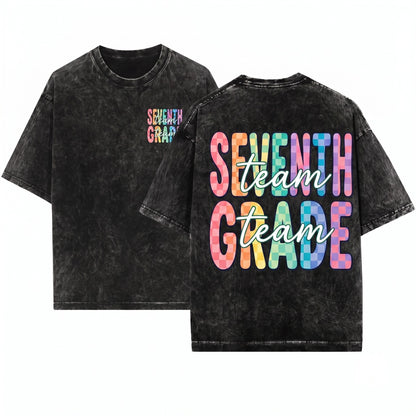 7th Grade Dream Team Seventh Teacher Back to School Student Unisex Wash T-Shirt