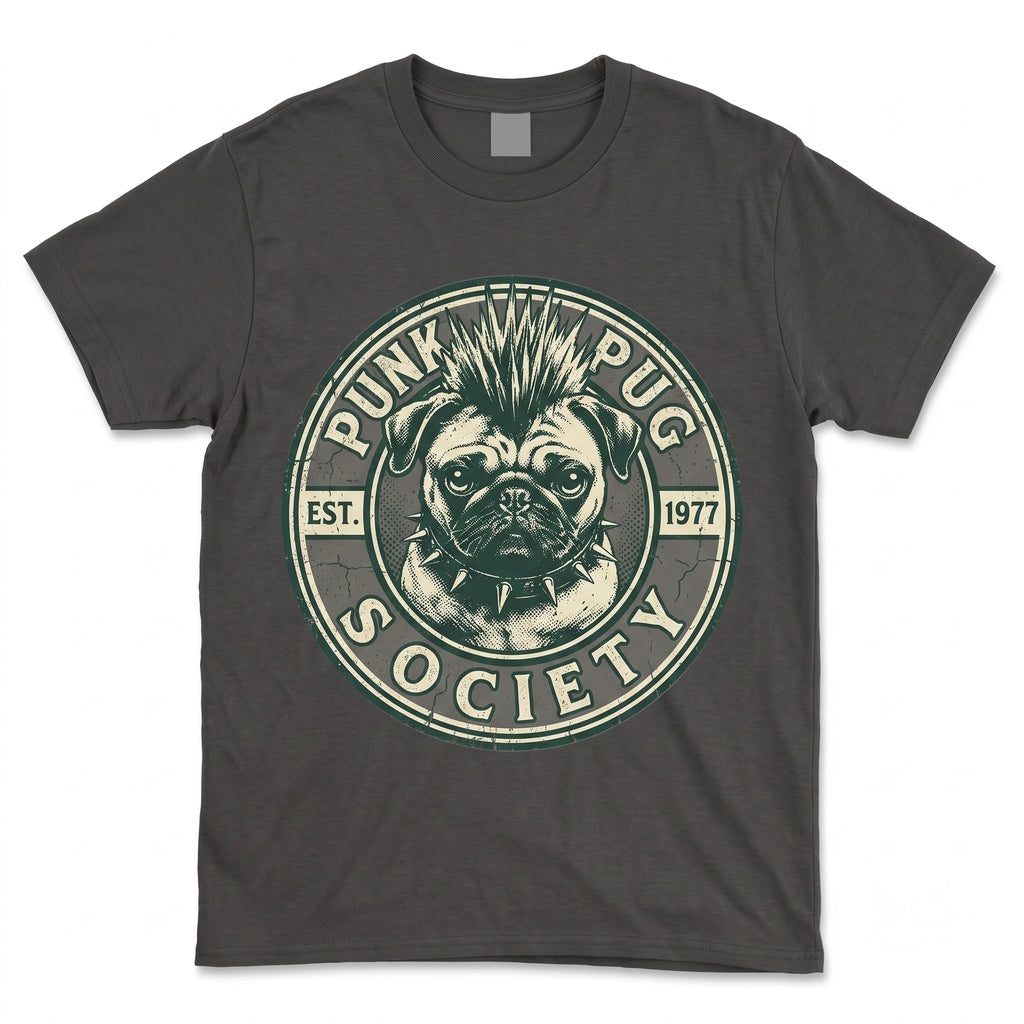 Funny Vintage Punk Pug Dog Graphic Mohawk Gothic Pet Mom Lover Gift Unisex TShirt