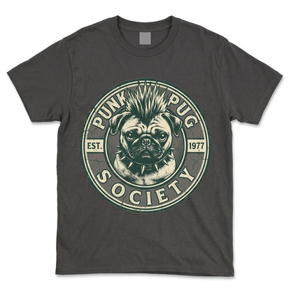 Funny Vintage Punk Pug Dog Graphic Mohawk Gothic Pet Mom Lover Gift Unisex TShirt