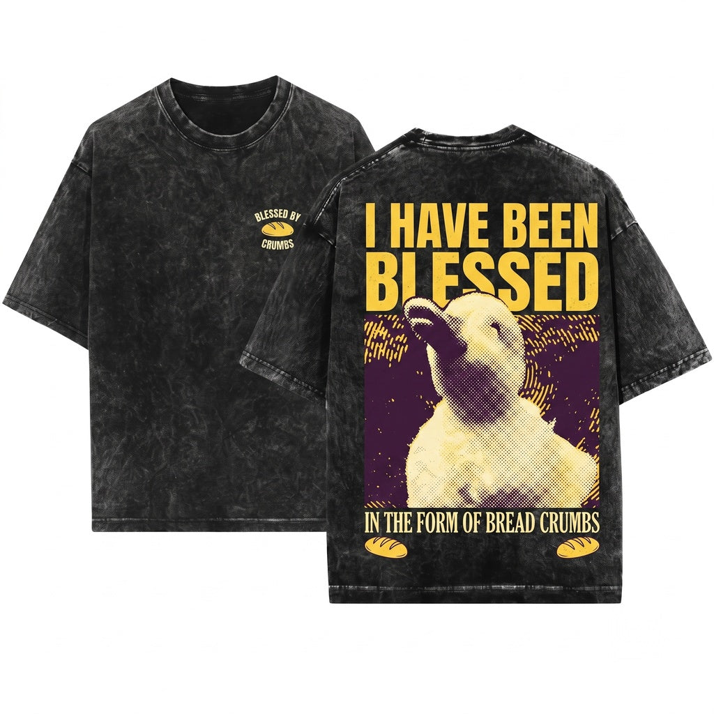 I Have Been Blessed Funny Cute Graphic Christian Faith Duck Bird Vintage Short Sleeve Top Unisex Wash T-Shirt