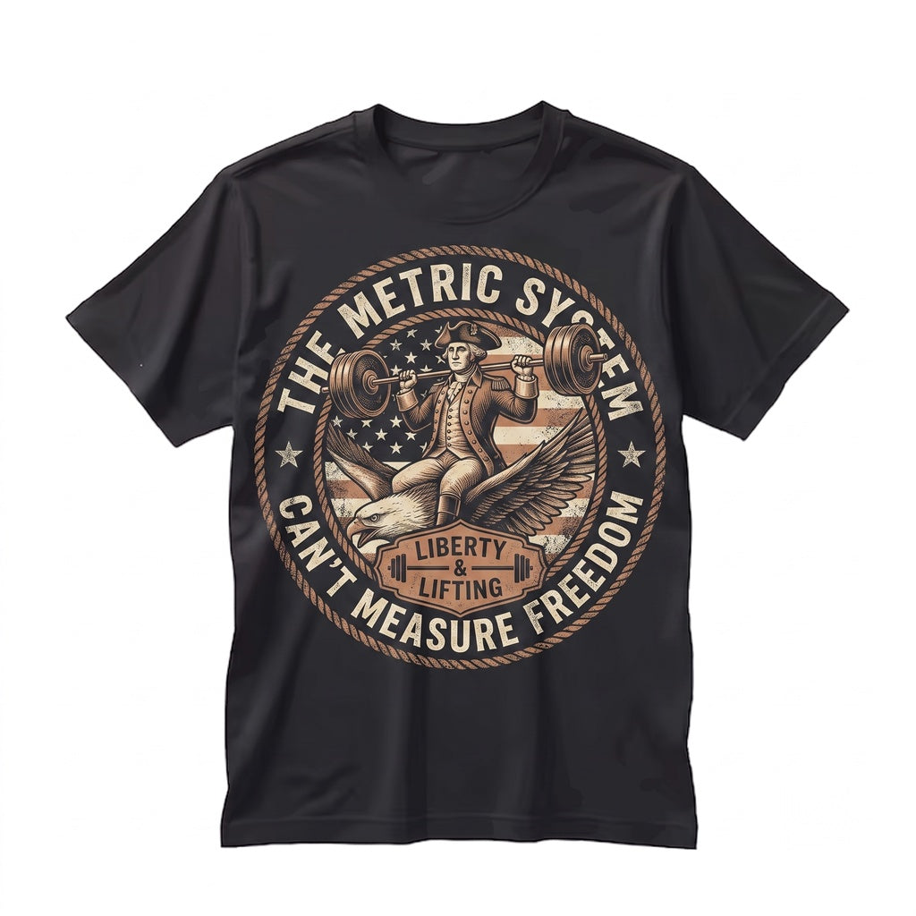 Metric System Cant Measure Freedom Tank Top, Funny Founding Father Gym American Eagle 4th of July Independence Day Patriotic Meme