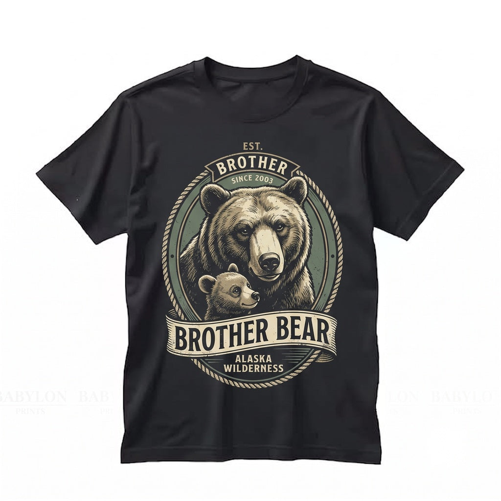 Vintage Kenai Koda Brother Bear Graphic Brotherhood Theme Park Animal Vacation Family Matching Apparel Unisex TShirt