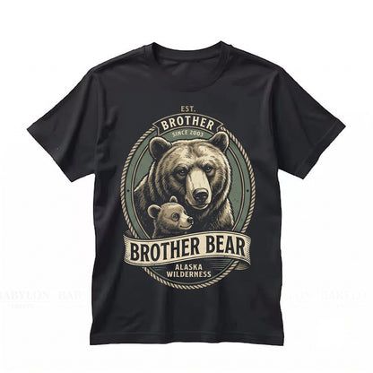 Vintage Kenai Koda Brother Bear Graphic Brotherhood Theme Park Animal Vacation Family Matching Apparel Unisex TShirt